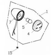 Blinker Links Klarglas-schwarz kpl. Adly Quad 50