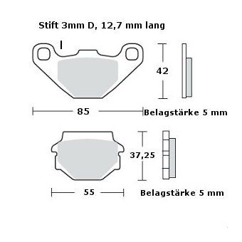 Bremsklötze hinten Cectek ATV/Quad