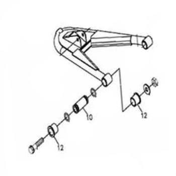 Buchse A-Arm 10*17*44,5 Adly ATV/Quad 320/400/450/500