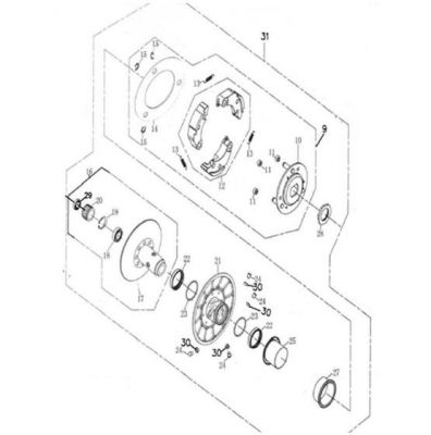 Wandler m. Kupplung Adly ATV/Quad 280/320